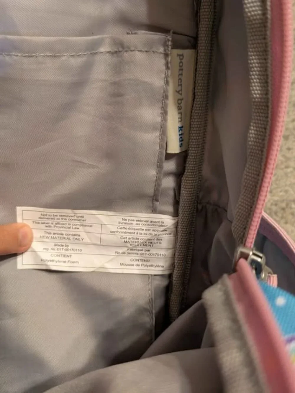 Pottery barn unicorn rainbow large backpack